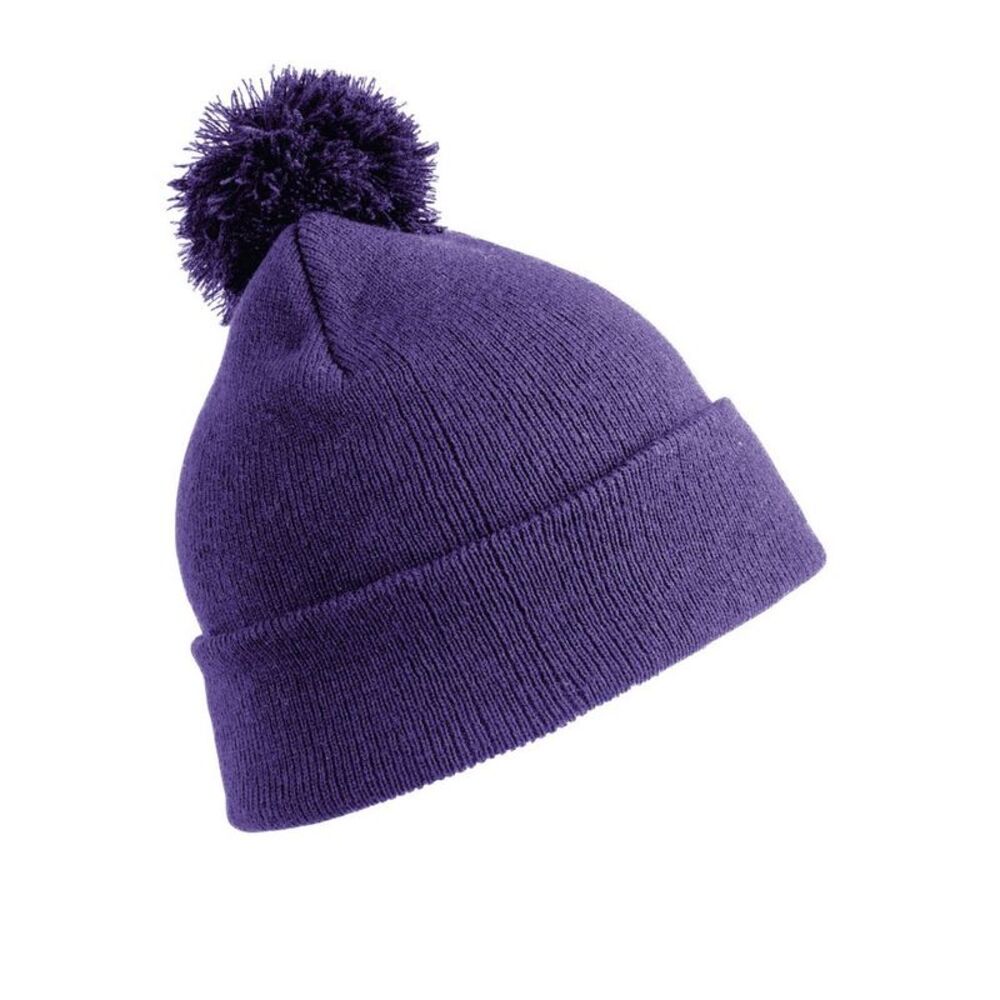 Result Womens/Ladies Winter Essentials Pom Pom Beanie / Purple